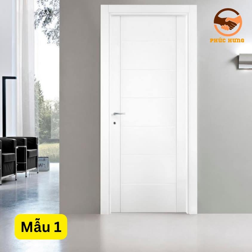 Mẫu cửa nhựa composite màu trắng 1