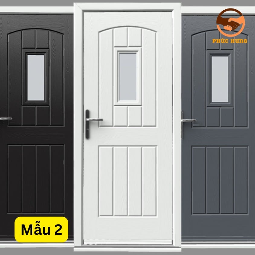 Mẫu cửa nhựa composite màu trắng 2
